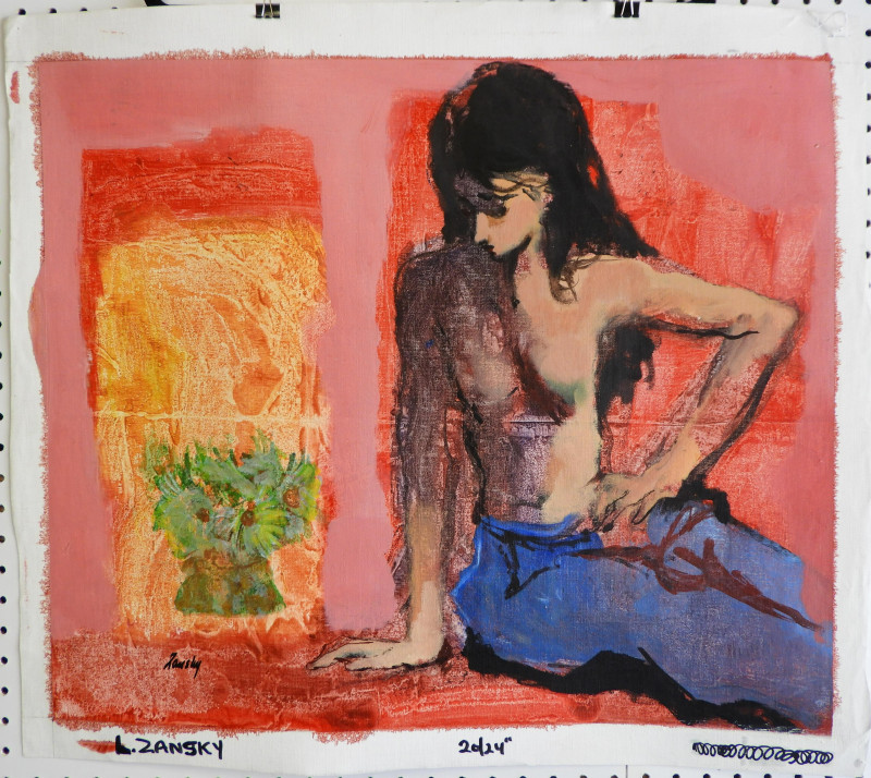 Lou Zansky - Seated Topless Woman