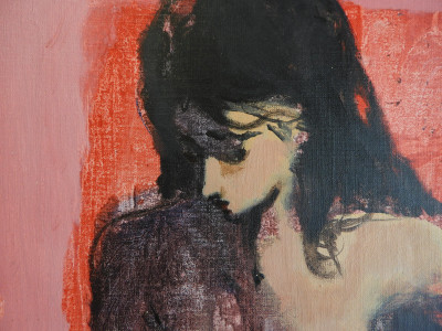 Lou Zansky - Seated Topless Woman