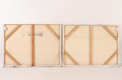 2 Similar Modern Collages, 20th C., Abstract, O/C