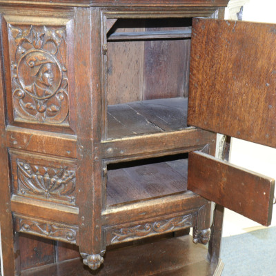 English Baroque Oak Court Cupboard