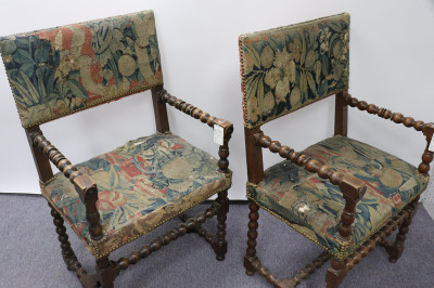 4 Chairs; English Baroque Cherry &amp;amp; Beechwood