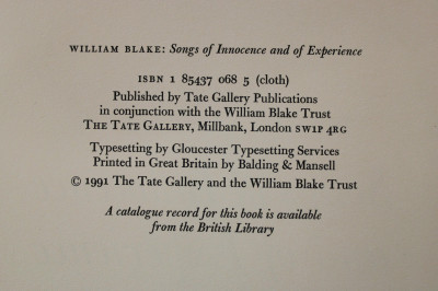 Wlliam Blake Songs of Innocence &amp;amp; Jerusalum