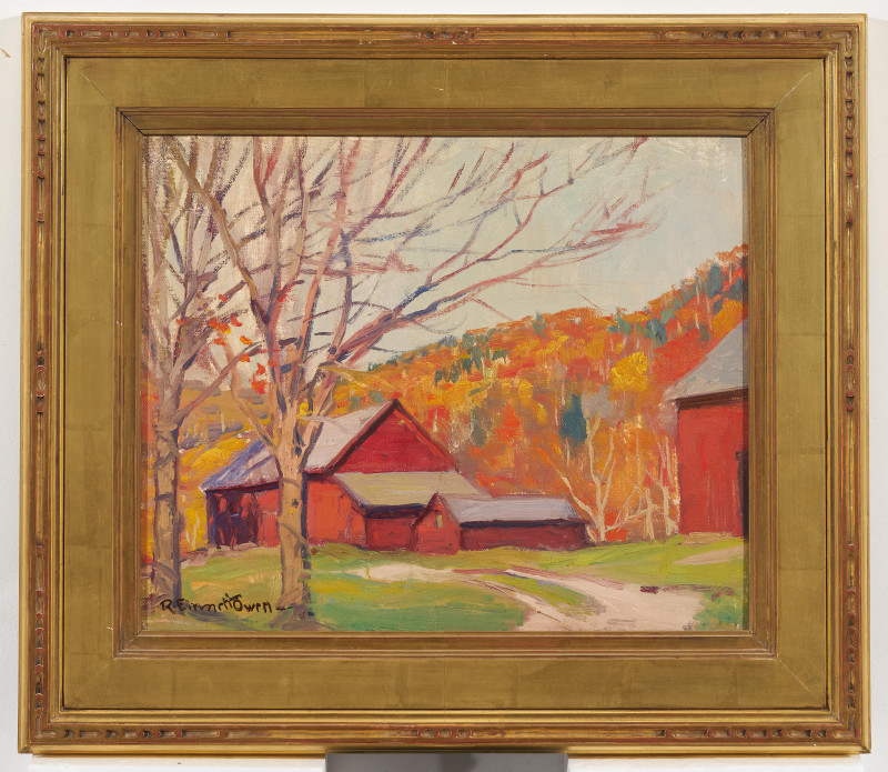 Robert Emmett Owen - Study of Red Barn in Autumn