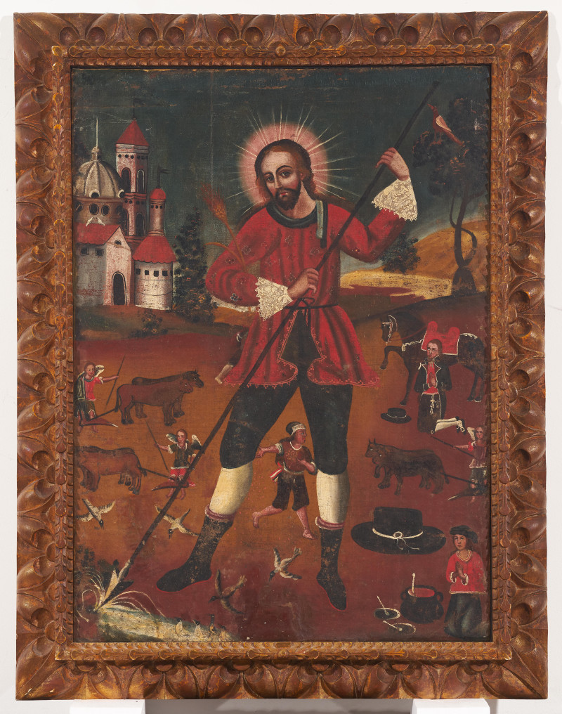 Artist Unknown - Group, four (4) Spanish Colonial paintings