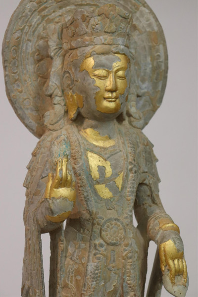 Two Standing Stone Buddhist Figures
