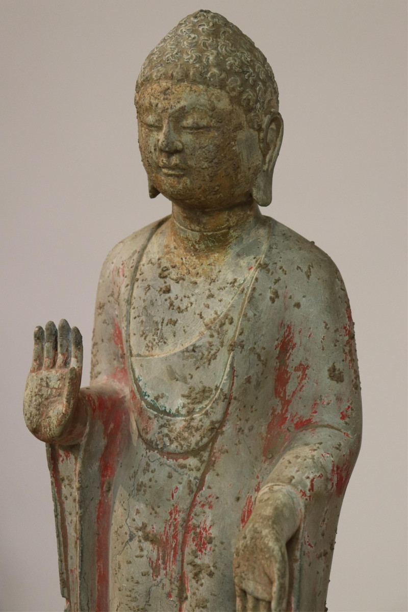 Two Standing Stone Buddhist Figures