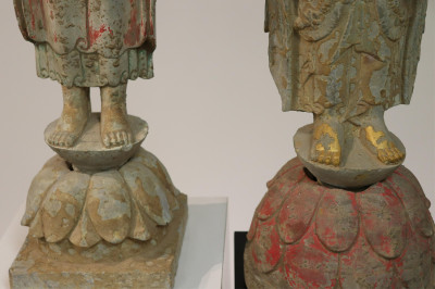 Two Standing Stone Buddhist Figures