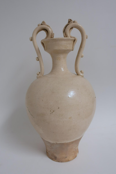 Two Tang Dragon Handle Vessels