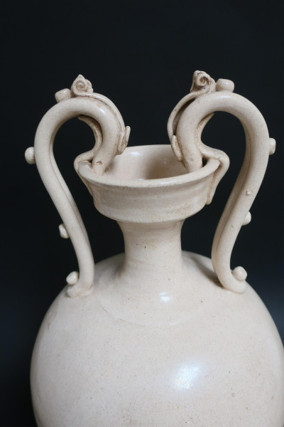 Two Tang Dragon Handle Vessels