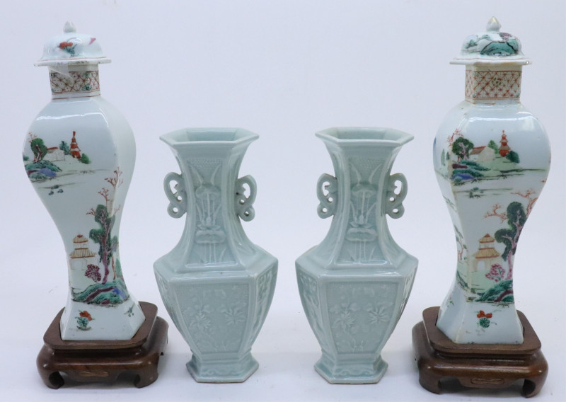 2 Prs. Chinese Vases, one Lowesoft