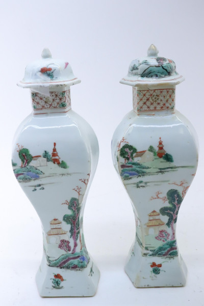 2 Prs. Chinese Vases, one Lowesoft