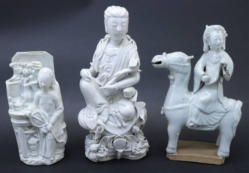3 Chinese Blanc de Chin Pieces