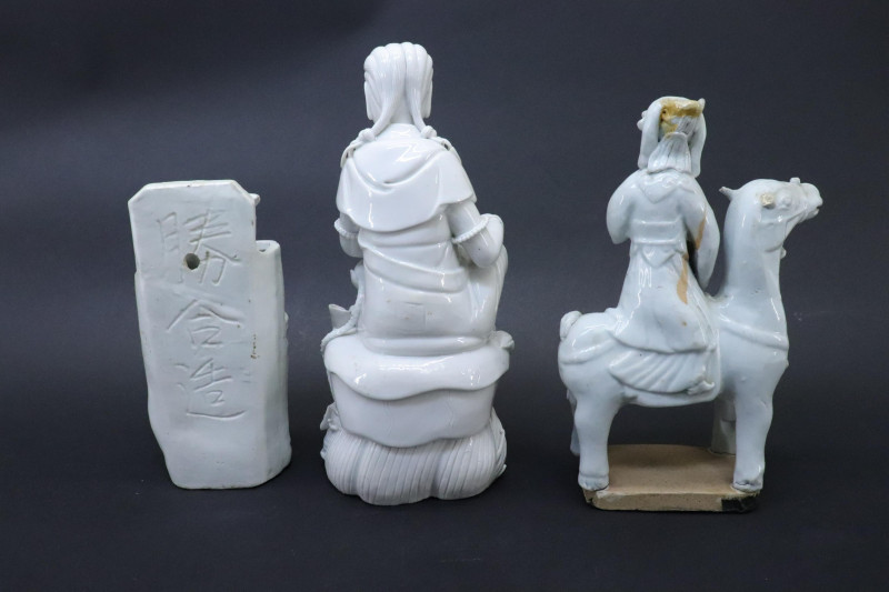 3 Chinese Blanc de Chin Pieces