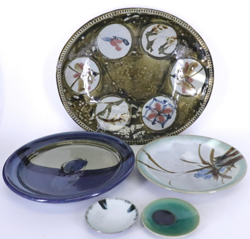 5 Modern Asian Stoneware Plates