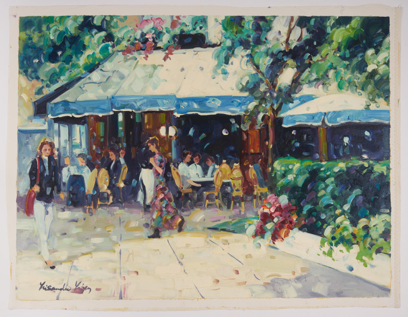 Lisandro Lopez Baylon - Cafe in Blue &amp;amp; White