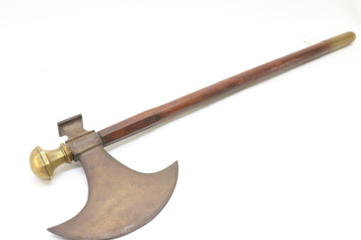 Medieval Style Bronze Oak Battle Axe