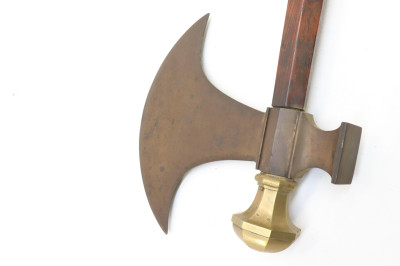 Medieval Style Bronze Oak Battle Axe