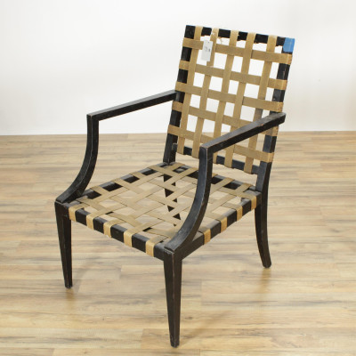 Two Art Deco Black Lacquer Armchairs