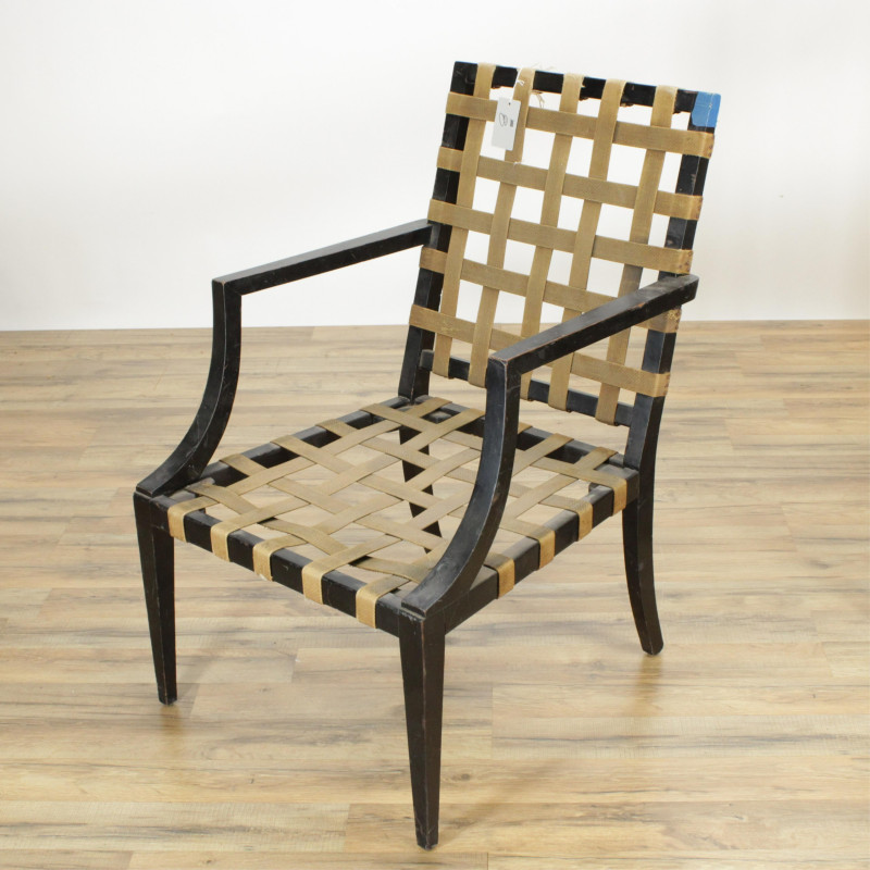 Two Art Deco Black Lacquer Armchairs