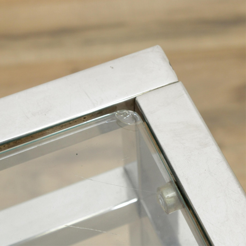 1970&apos;s Chrome Glass Side Table