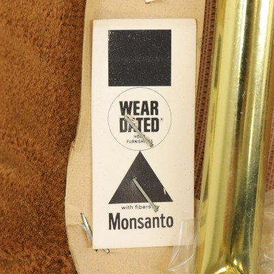 Pr Monsanto Brass Side Chairs Woven Armchair