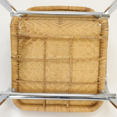Pr Monsanto Brass Side Chairs Woven Armchair