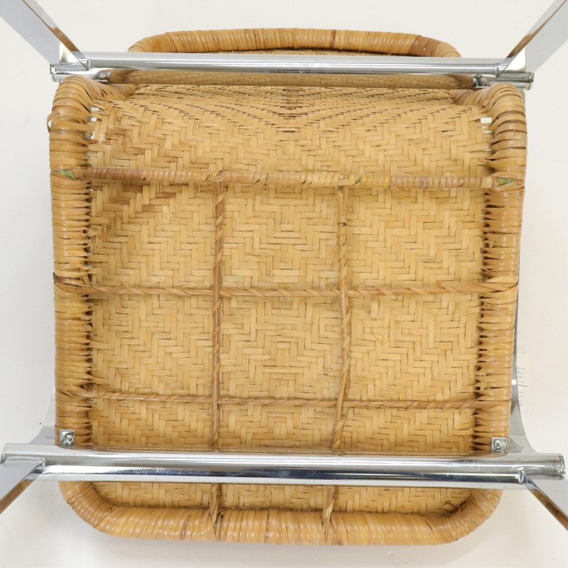 Pr Monsanto Brass Side Chairs Woven Armchair