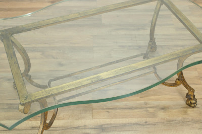 French 1940&apos;s Gilt /Iron Coffee Table poss Morea