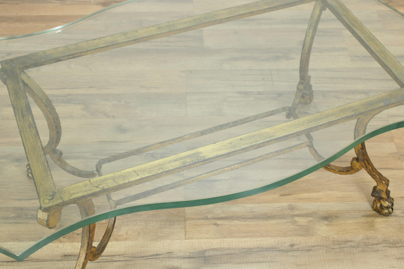 French 1940&apos;s Gilt /Iron Coffee Table poss Morea