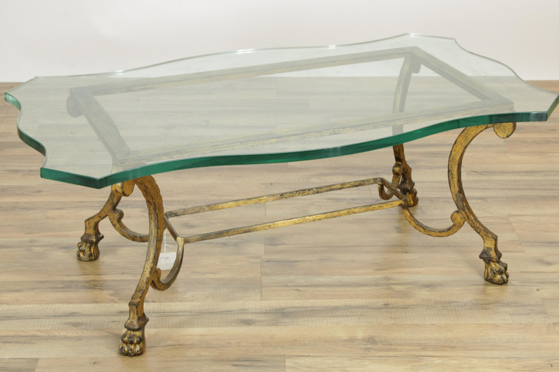 French 1940&apos;s Gilt /Iron Coffee Table poss Morea