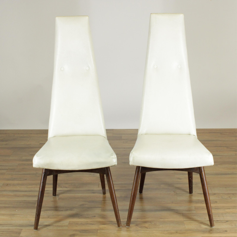 Pair Mid Century Mahogany Side Chairs