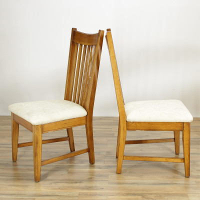 Set of 4 Arts Crafts Style Oak Side Chairs