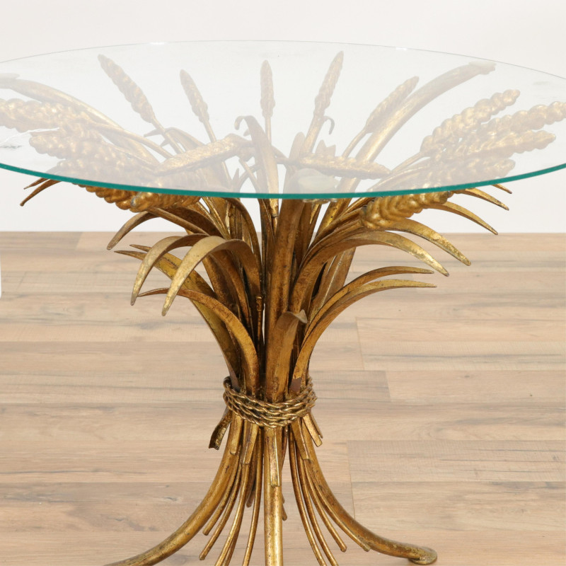 Gilt Metal Wheat Sheaf Side Table