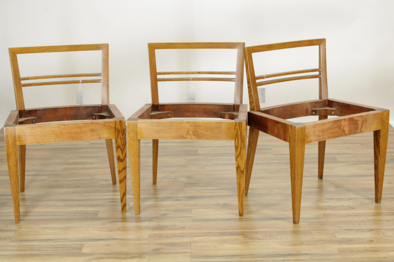 Set of 3 Art Deco Style Oak Side Chairs