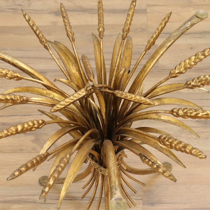 Gilt Metal Wheat Sheaf Side Table