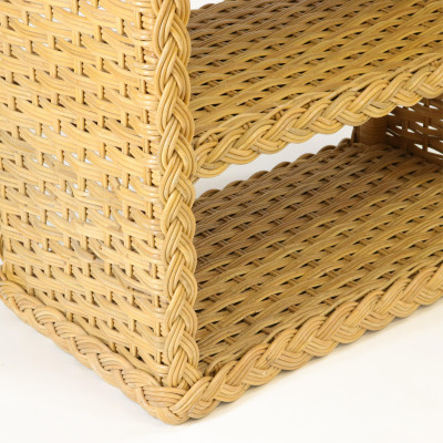 Pair Wicker Domed Open Bookcases