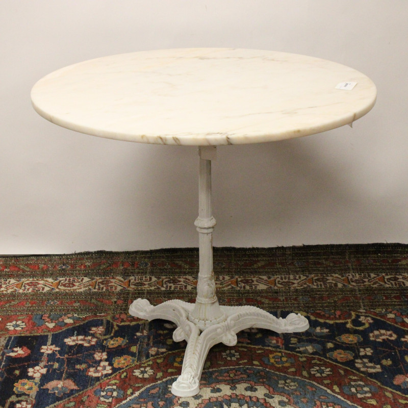Victorian Style Cast Iron Marble Caf Table