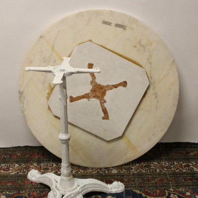 Victorian Style Cast Iron Marble Caf Table
