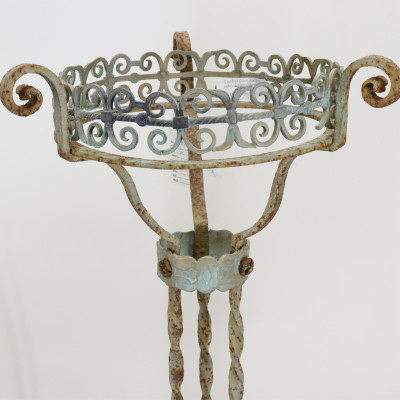 L19thE20th Iron Scrollwork Plant Stands/Cart