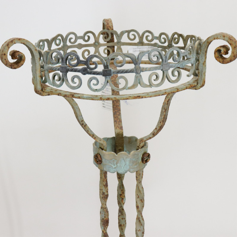 L19thE20th Iron Scrollwork Plant Stands/Cart