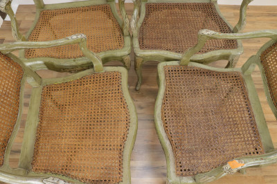 Four 18th C French Louis XV Fauteuil