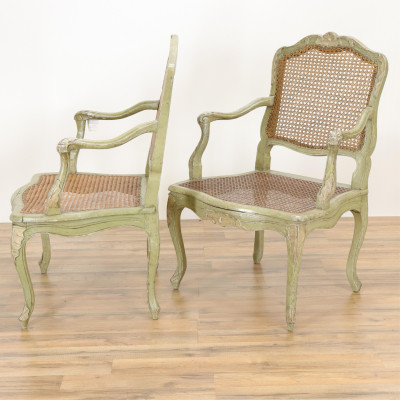 Four 18th C French Louis XV Fauteuil