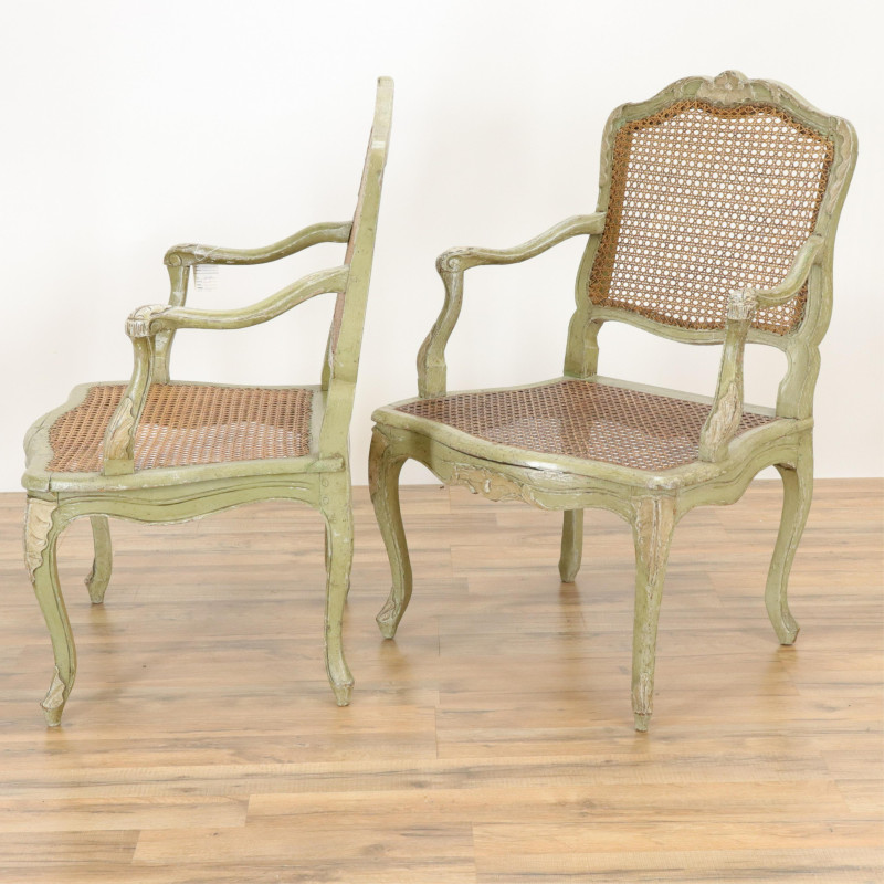 Four 18th C French Louis XV Fauteuil
