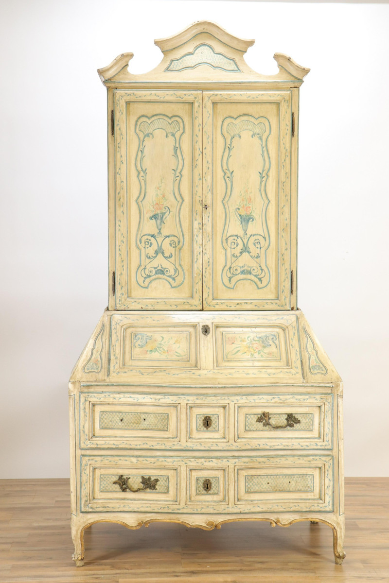 18th C Venetian Paint Decorated Secretary