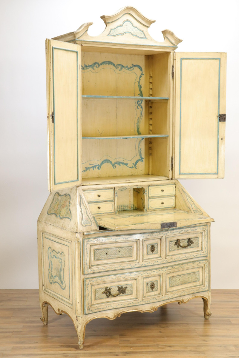 18th C Venetian Paint Decorated Secretary