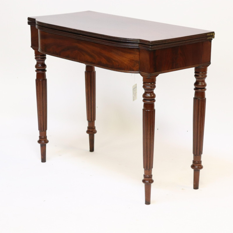 Sheraton Carved Mahogany Card Table 19th C