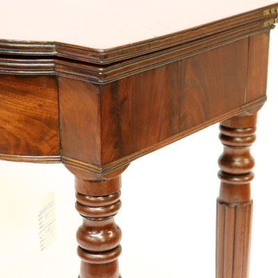 Sheraton Carved Mahogany Card Table 19th C