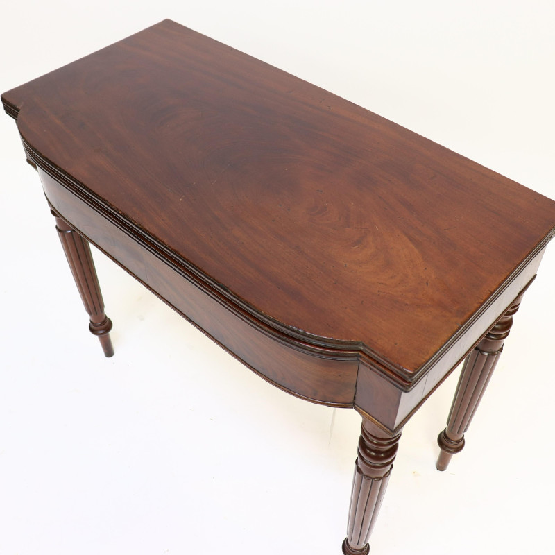 Sheraton Carved Mahogany Card Table 19th C
