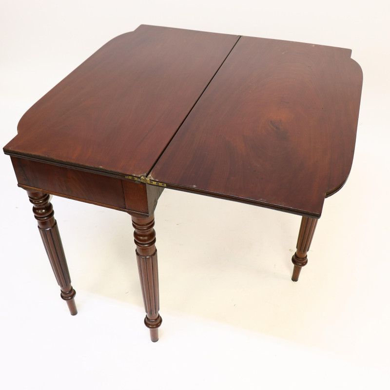 Sheraton Carved Mahogany Card Table 19th C