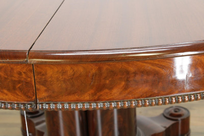 19th C Empire Mahogany Pedestal Dining Table